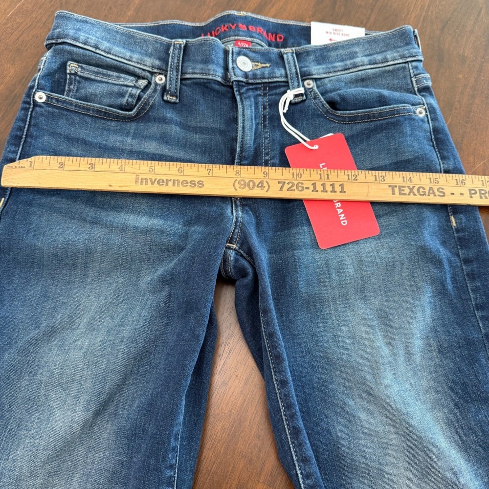 Lucky Brand Sweet Mid Rise Boot Ankle Jeans Blue Stretch 4/27A (30x30) NEW - Picture 13 of 13